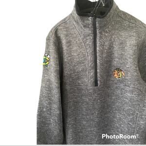 CHICAGO BLACKHAWKS Antigua Grey 1/4 Zip Jacket Men’s Size M